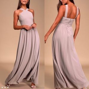Lulus Blush High Neck Formal Evening Dress
